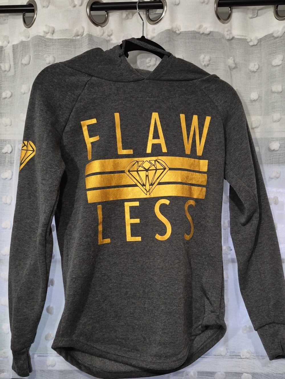 Flawless Graphic Hoodie Sweatshirt - Charcoal with Gold Accent